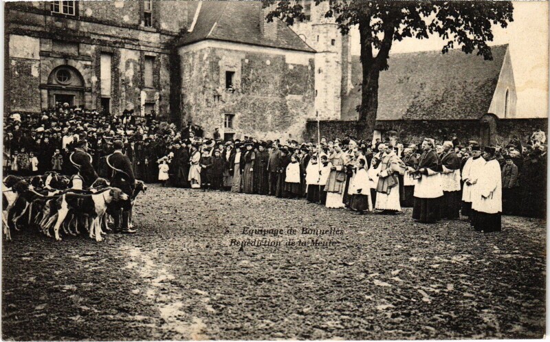 Carte postale ancienne Bonnelles Equipage - Benediction à Bonnelles