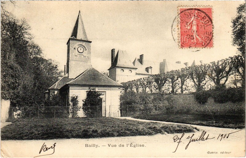 Carte postale ancienne Bailly Vue de l'Eglise à Bailly