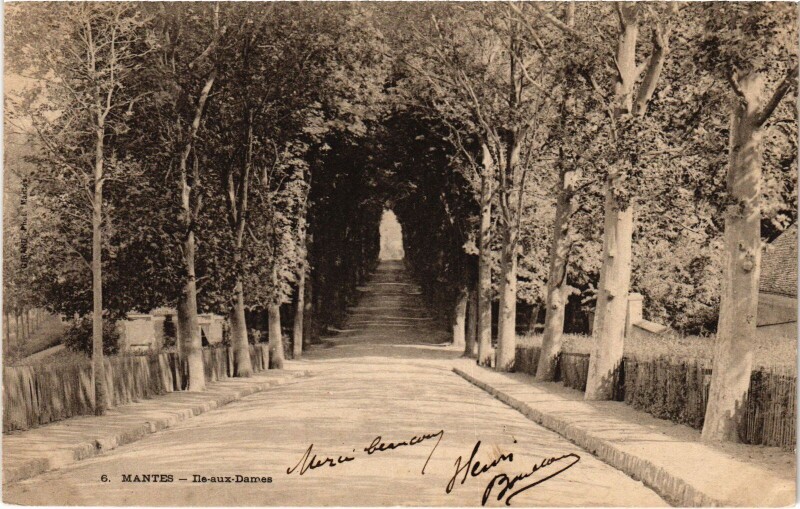 Carte postale ancienne Mantes-la-Jolie Ile-aux-Dames à Mantes-la-Jolie