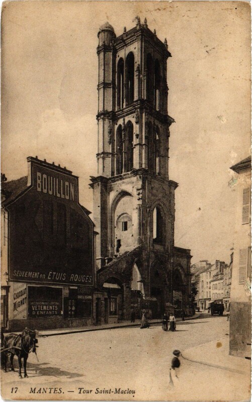 Carte postale ancienne Mantes-la-Jolie Tour Saint-Maclou à Mantes-la-Jolie