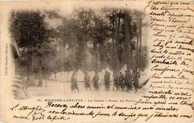 Carte postale ancienne Maisons-Laffitte Camp - Poste de Police à Maisons-Laffitte