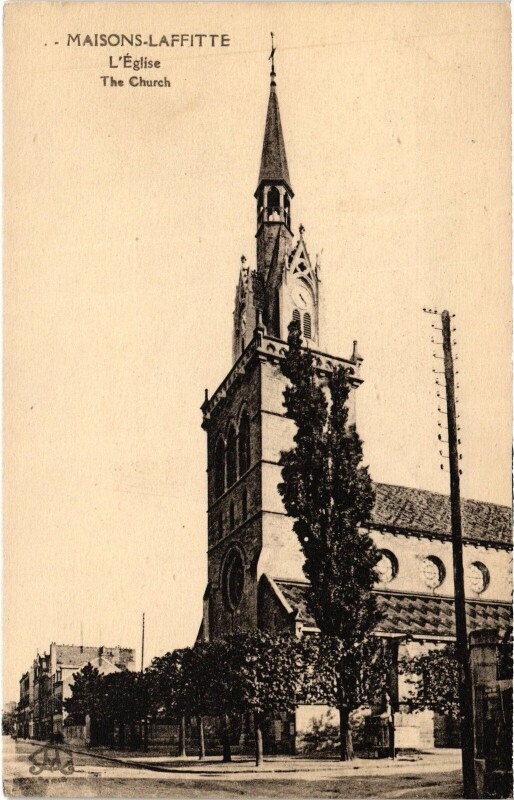 Carte postale ancienne Maisons-Laffitte Eglise à Maisons-Laffitte