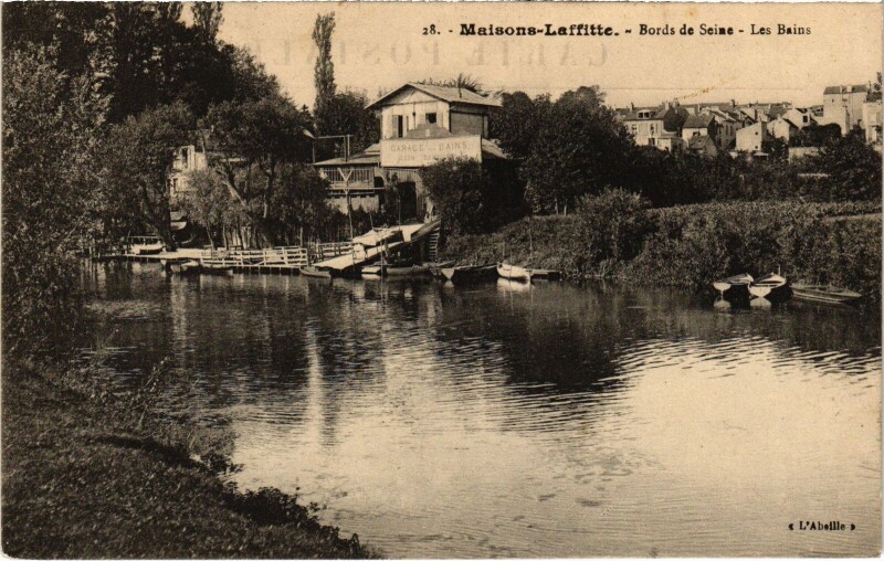 Carte postale ancienne Maisons-Laffitte Bords de Seine - Les Bains à Maisons-Laffitte