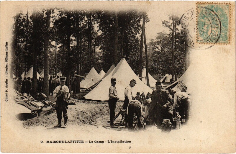 Carte postale ancienne Maisons-Laffitte Camp - L'Installation à Maisons-Laffitte