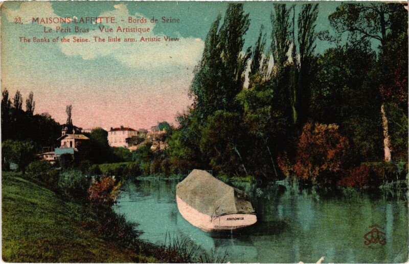 Carte postale ancienne Maisons-Laffitte Bords de Seine - Le Petit Bras à Maisons-Laffitte