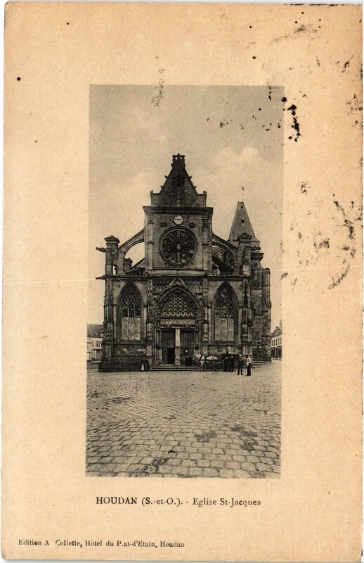 Carte postale ancienne Houdan L'Eglise Saint-Jacques à Houdan