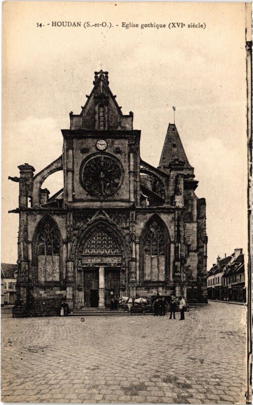 Carte postale ancienne Houdan L'Eglise Gothique à Houdan