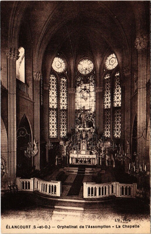 Carte postale ancienne Elancourt Orphelinat de l'Assomption - Chapelle