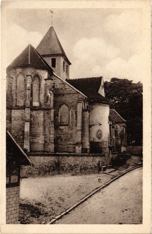 Carte postale ancienne Evecquemont Abside de l'Eglise Saint-Jacques