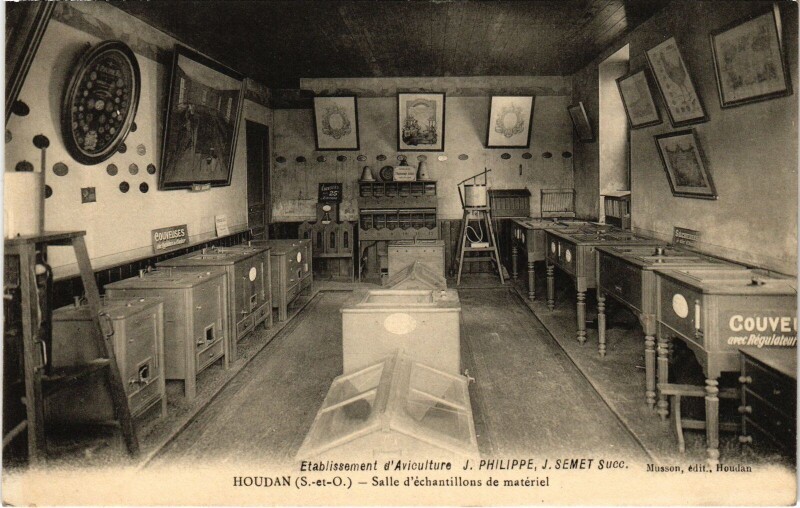 Carte postale ancienne Houdan Etablissement d'Aviculture à Ablis