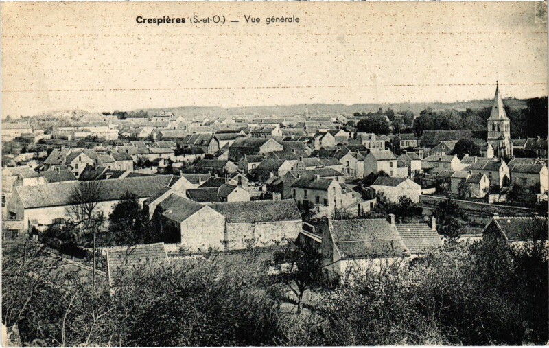 Carte postale ancienne Crespieres Vue Generale