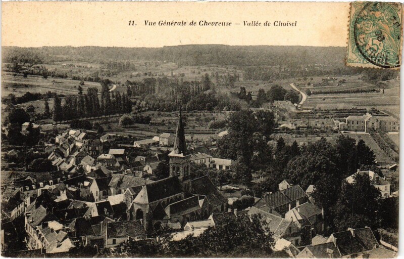 Carte postale ancienne Chevreuse Vallee de Choisel - Vue Generale à Chevreuse