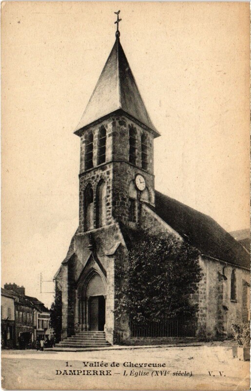 Carte postale ancienne Dampierre Eglise