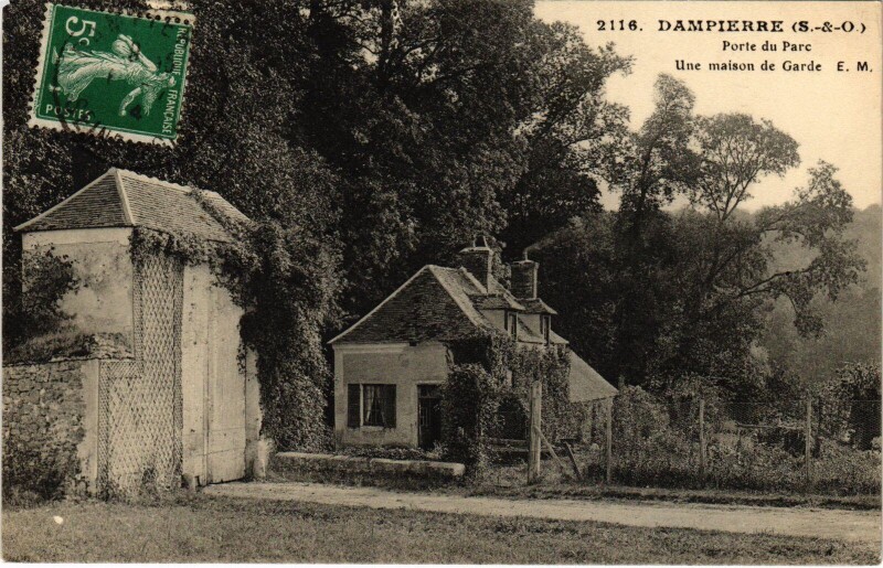 Carte postale ancienne Dampierre Porte du Parc - Maison de Garde
