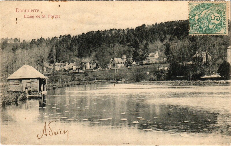 Carte postale ancienne Dampierre Etang de Saint-Forget à Saint-Forget