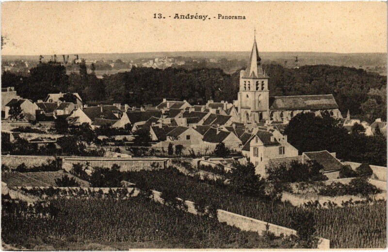 Carte postale ancienne Andresy Vue Generale