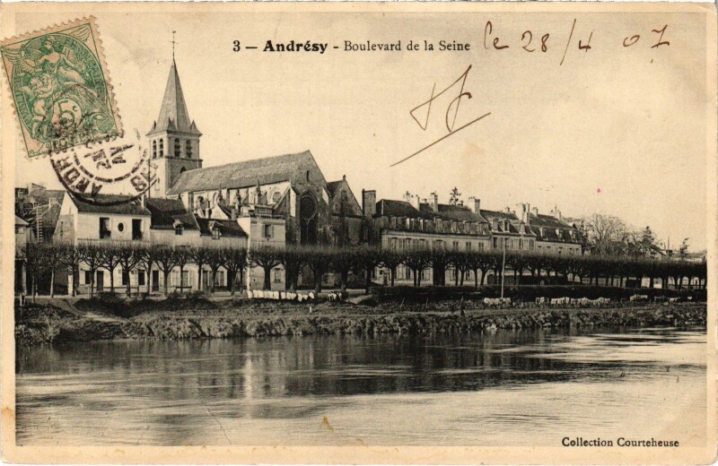 Carte postale ancienne Andresy Boulevard de la Seine