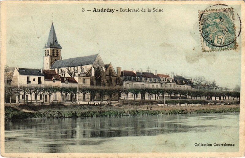 Carte postale ancienne Andresy Boulevard de la Seine