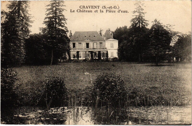 Carte postale ancienne Cravent Chateau et la Piece d'Eau à Cravent