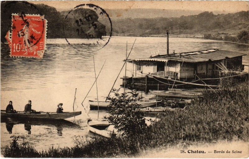 Carte postale ancienne Chatou Bords de Seine à Chatou