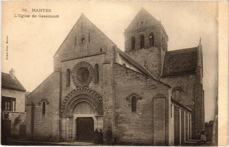 Carte postale ancienne Mantes-la-Jolie L'Eglise de Gassicourt à Mantes-la-Jolie
