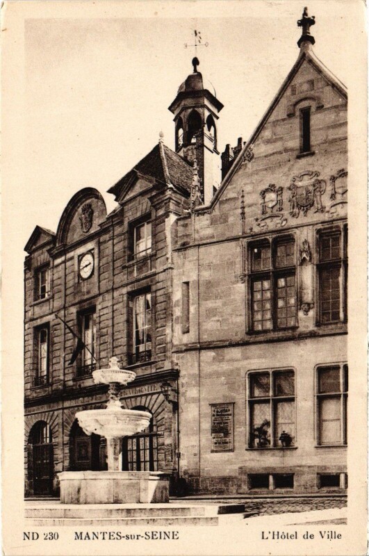 Carte postale ancienne Mantes-la-Jolie Hotel de Ville à Mantes-la-Jolie