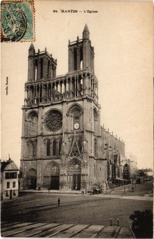 Carte postale ancienne Mantes-la-Jolie Eglise à Mantes-la-Jolie
