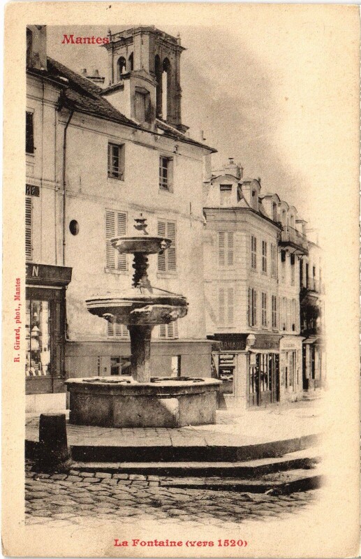 Carte postale ancienne Mantes-la-Jolie Fontaine à Mantes-la-Jolie
