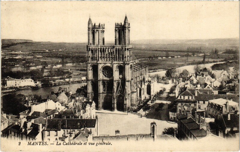 Carte postale ancienne Mantes-la-Jolie Vue Generale à Mantes-la-Jolie