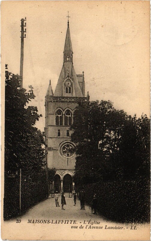 Carte postale ancienne Maisons-Laffitte Eglise à Maisons-Laffitte