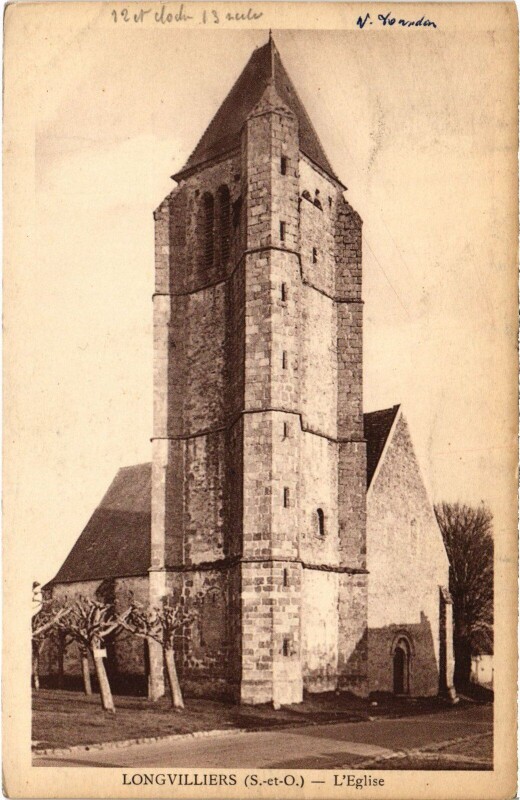 Carte postale ancienne Longvilliers Eglise à Longvilliers
