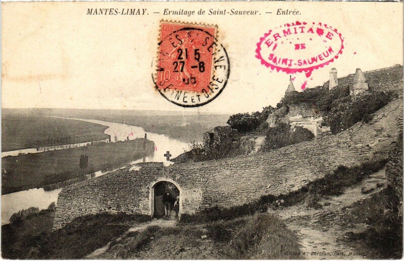 Carte postale ancienne Mantes-la-Jolie Ermitage Saint-Sauveur - Entree à Mantes-la-Jolie