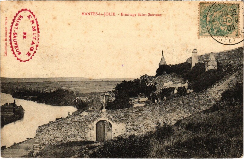 Carte postale ancienne Mantes-la-Jolie Ermitage Saint-Sauveur à Mantes-la-Jolie