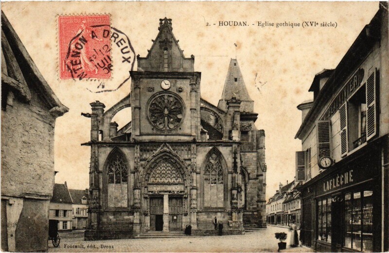 Carte postale ancienne Houdan L'Eglise Gothique à Houdan