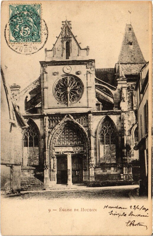 Carte postale ancienne Houdan Eglise à Houdan