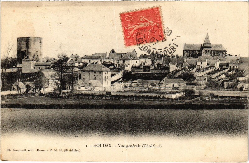 Carte postale ancienne Houdan Vue Generale à Houdan