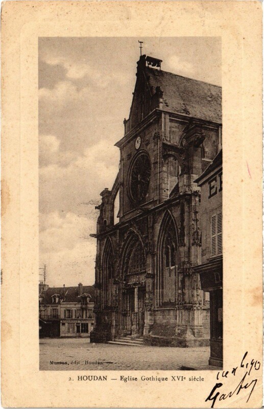 Carte postale ancienne Houdan L'Eglise Gothique à Houdan