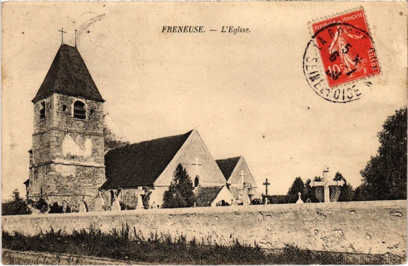 Carte postale ancienne Freneuse Eglise à Freneuse