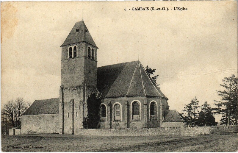 Carte postale ancienne Gambais Eglise à Gambais