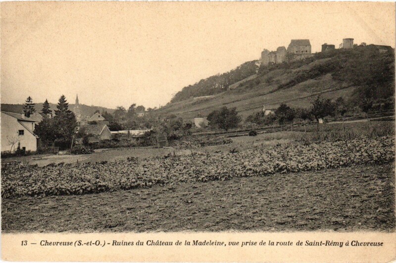 Carte postale ancienne Chevreuse Ruines du Chateau de la Madeleine à Chevreuse