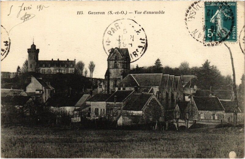 Carte postale ancienne Gazeran Vue d'Ensemble à Gazeran