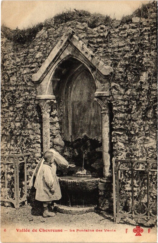 Carte postale ancienne Cernay-la-Ville Fontaine des Vaulx à Cernay-la-Ville