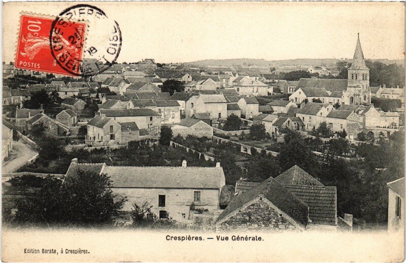 Carte postale ancienne Crespieres Vue Generale