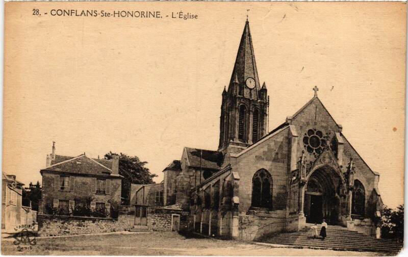 Carte postale ancienne Conflans-Sainte-Honorine Eglise à Conflans-Sainte-Honorine