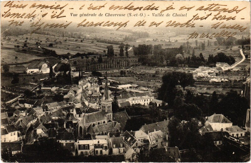 Carte postale ancienne Chevreuse Vallee de Choisel - Vue Generale à Chevreuse