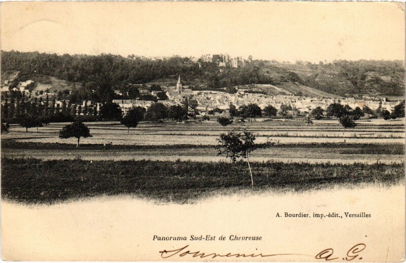Carte postale ancienne Chevreuse Panorama Sud-Est à Chevreuse