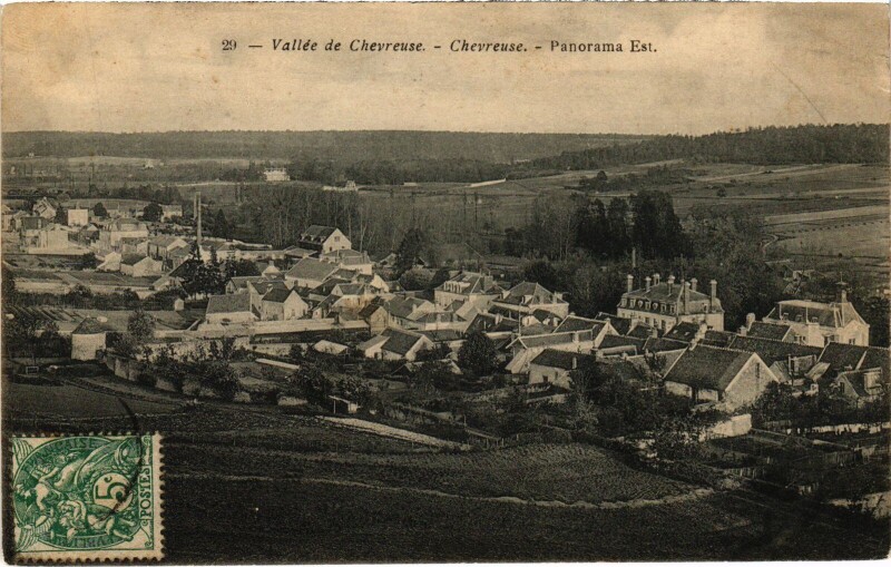 Carte postale ancienne Chevreuse Panorama Est à Chevreuse