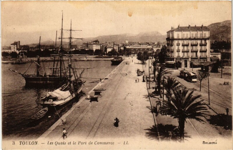 Carte postale ancienne Toulon Les Quais et le Port de Commerce à Toulon