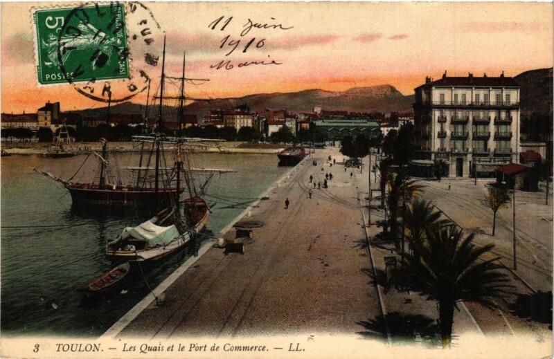 Carte postale ancienne Toulon Les Quais et le Port de Commerce à Toulon