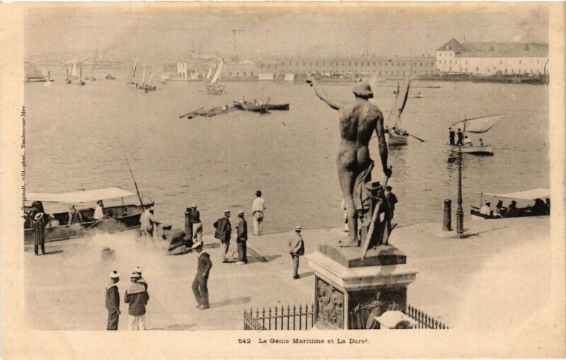 Carte postale ancienne Toulon Le Génie Maritime et la Darse à Toulon